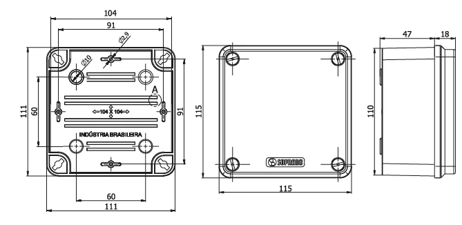 CAIXA MULTI USO PLASTICA 104X104X54 - Soprano