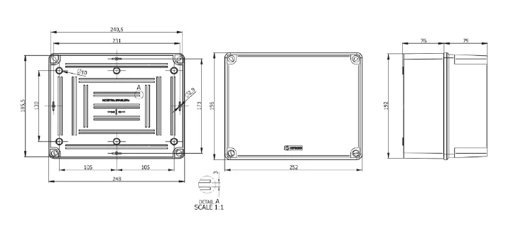 CAIXA PLAST MULTIUSO TAMPA ALTA CINZA 240X190X156 - Soprano