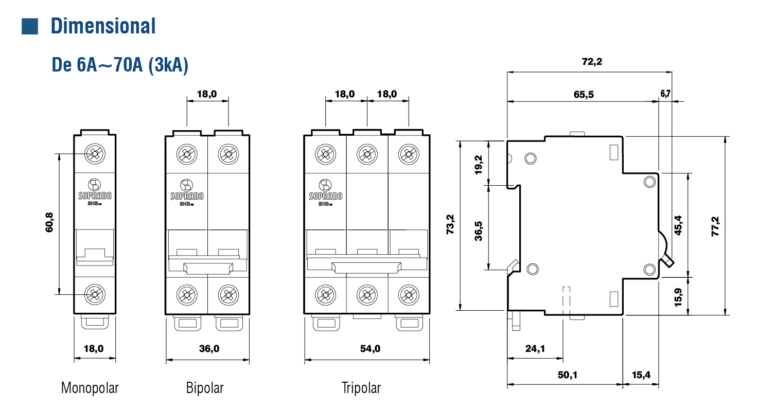 DISJ. SHB3 GII-C070A 3kA - Soprano