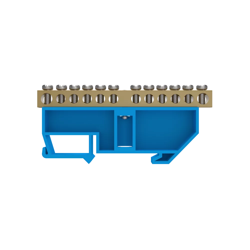 BARRAMENTO NEUTRO 02 + 10 FUROS P/ FIXACAO EM TRILHO DIN AZ - Soprano