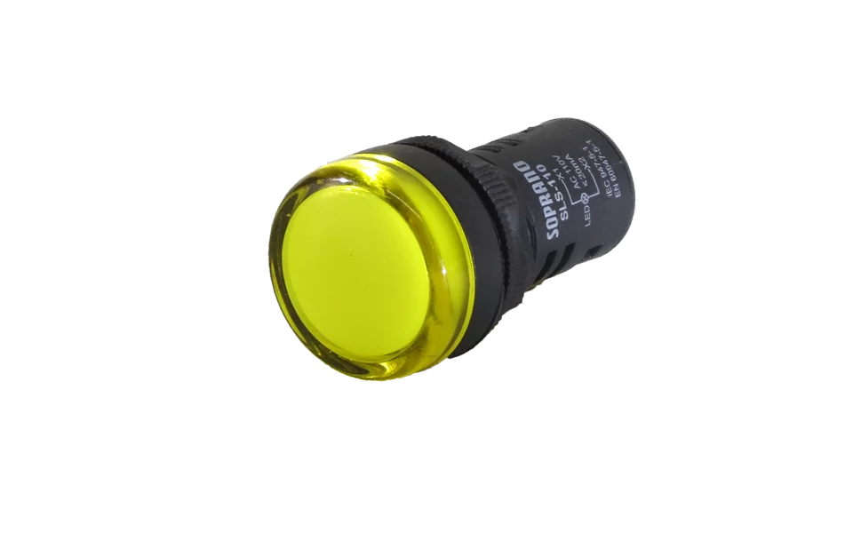 SINALIZADOR 22MM AMARELO 24VCA/VCC - Soprano