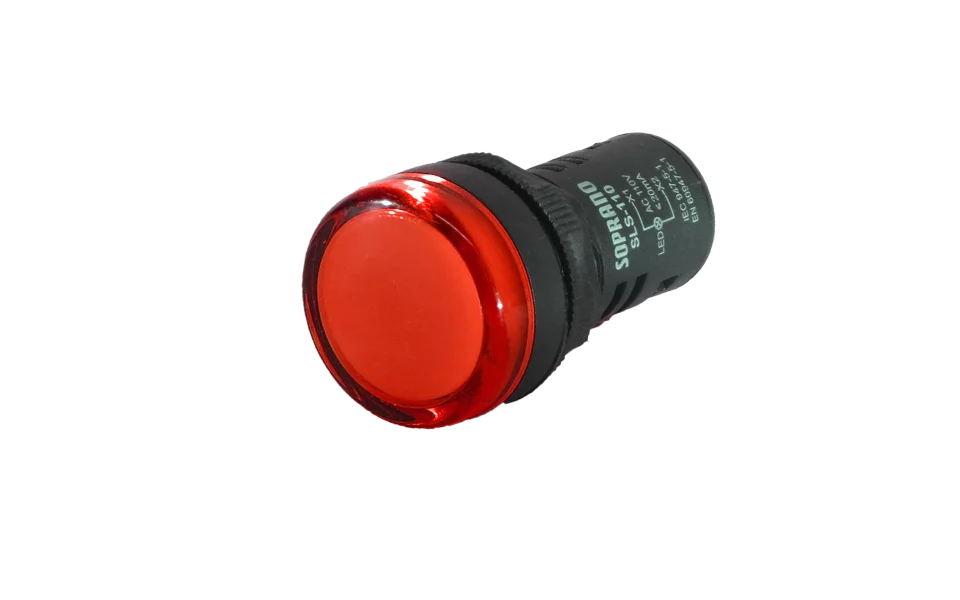 SINALIZADOR 22MM VERMELHO 24VCA/VCC - Soprano