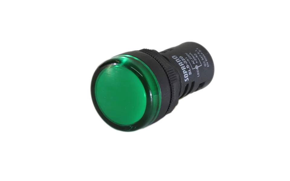 SINALIZADOR 22MM VERDE 24VCA/VCC - Soprano