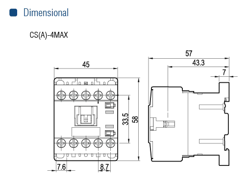 MINI CONTATOR AUX. CSA-4MAX 2NA+2NF 24VCA - Soprano