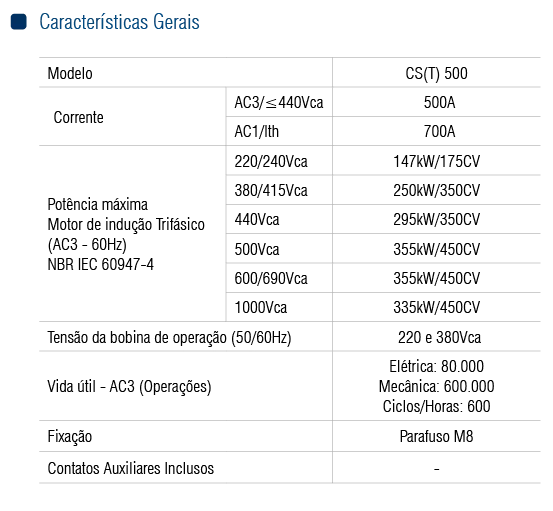 CONTATOR CS(T)-400-220VCA-400A - Soprano