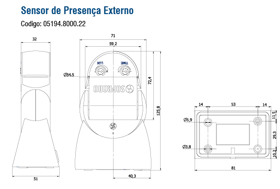 SENSOR PRES. EXT. PAREDE SPI-P270-53-AB - Soprano