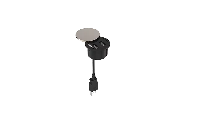 TOMADA 2 USB DE EMBUTIR PARA MOVEIS PRETO - Soprano