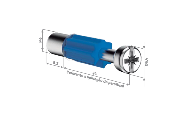 PARAFUSO SOPFIX 32MM ROSCA M6 C/CAPA PLASTICA ZINC BRANCO - Soprano