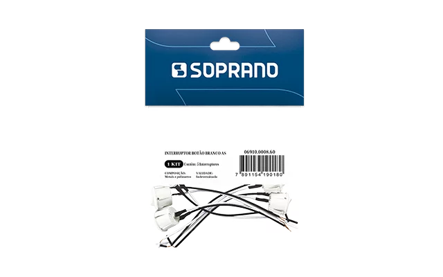 INTERRUPTOR BOTAO BRANCO 5PC AS - Soprano