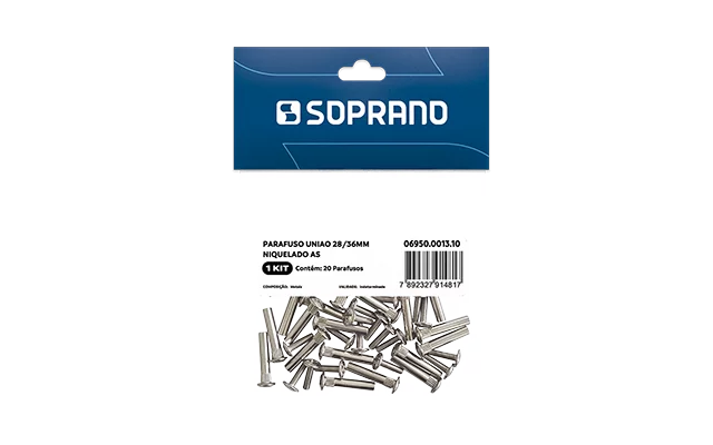 PARAFUSO UNIAO 28/36MM NIQUELADO 20 PCS AS - Soprano