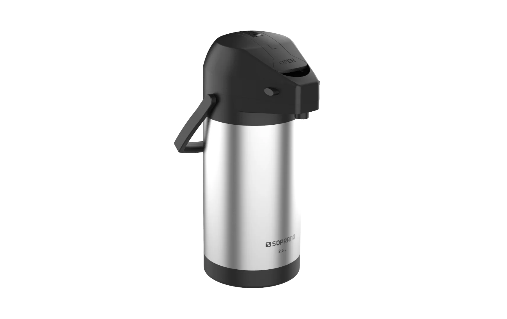 GARRAFA TERMICA EXCELENCE 2,5L INOX/PRETO - Soprano