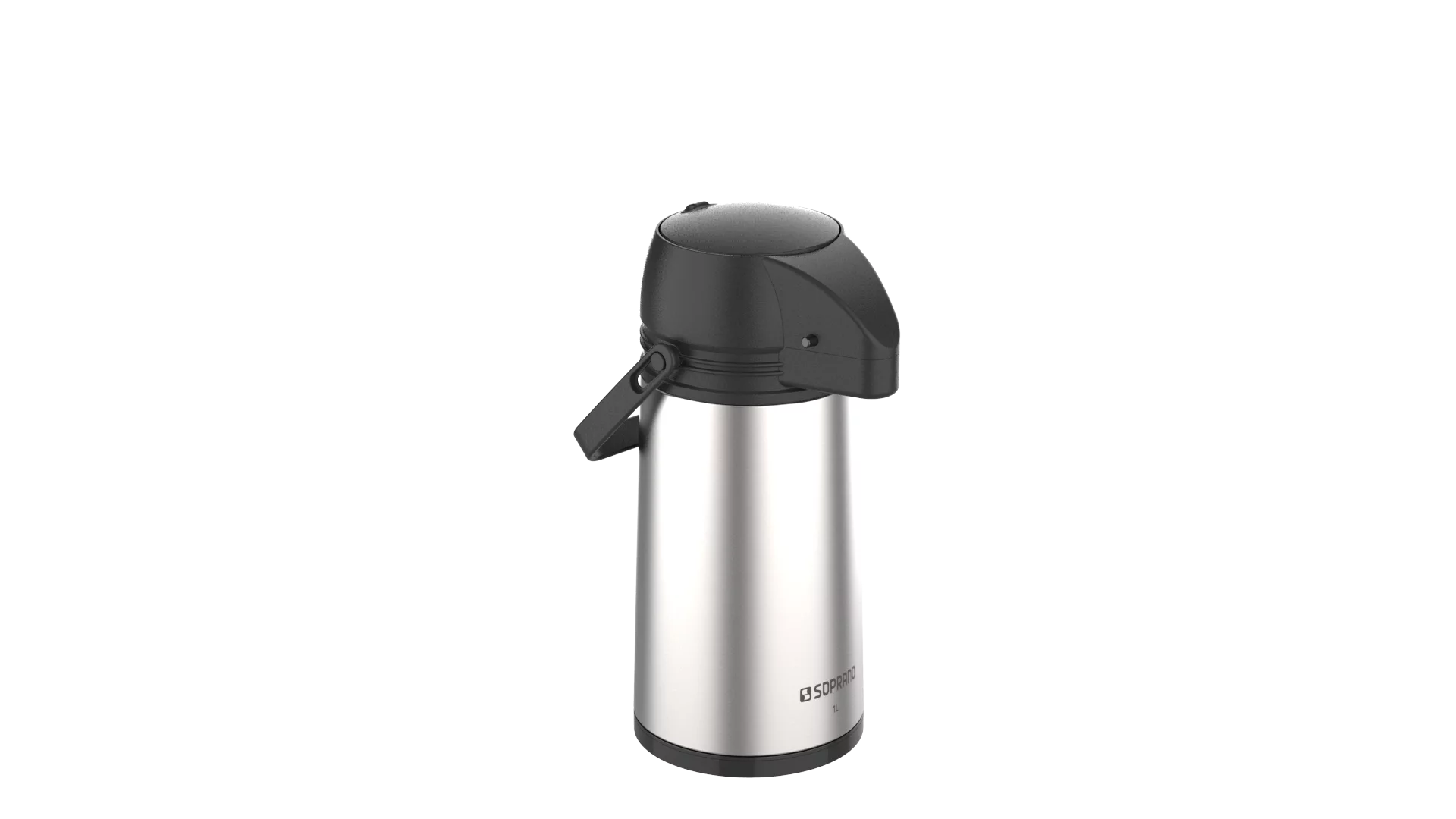 GARRAFA TERMICA SINGLE 1L INOX/PRETO - Soprano