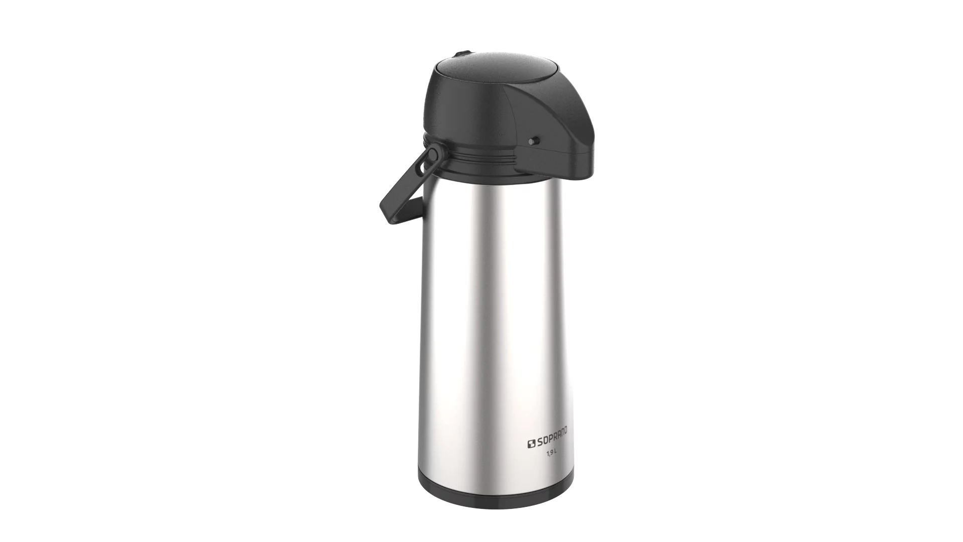 GARRAFA TERMICA SINGLE 1,9L INOX/PRETO - Soprano