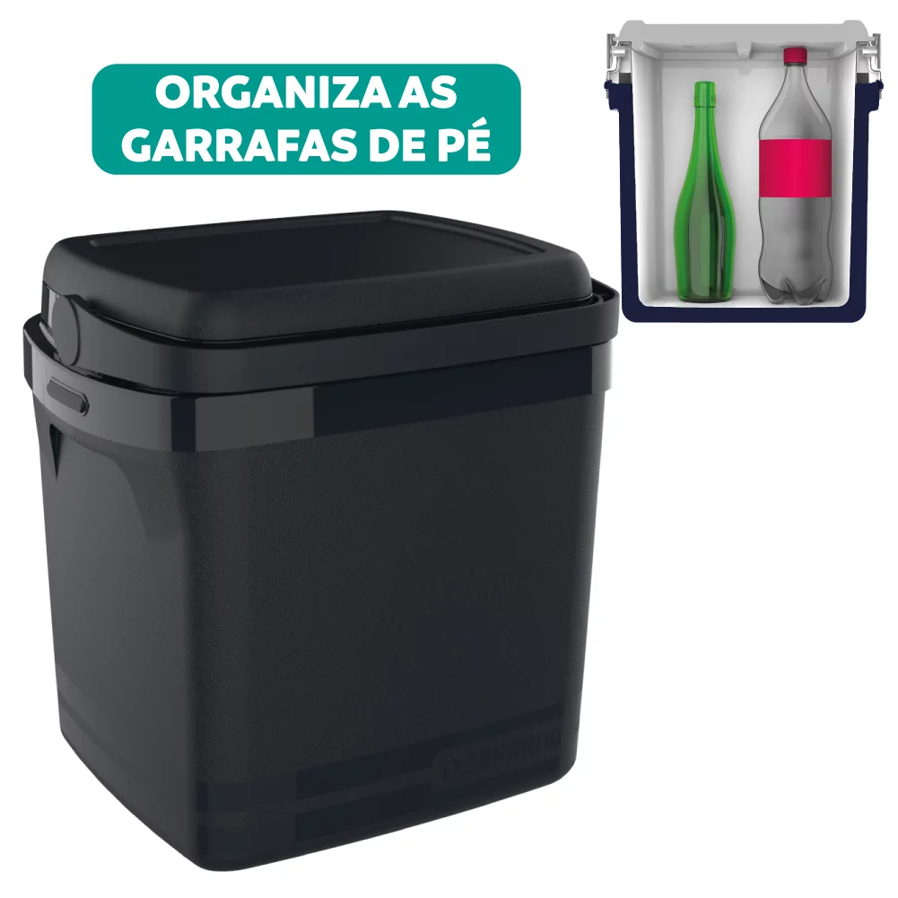 CAIXA TERMICA TROPICAL 22L PRETA - Soprano