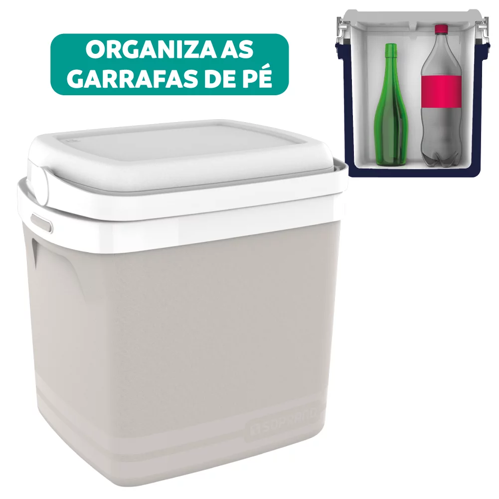 CAIXA TERMICA TROPICAL 22L CINZA CLARO - Soprano