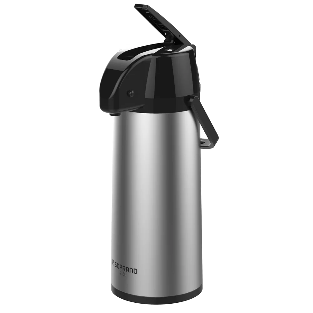 GARRAFA TERMICA EXCLUSIVA 2,5L INOX/PRETO - Soprano