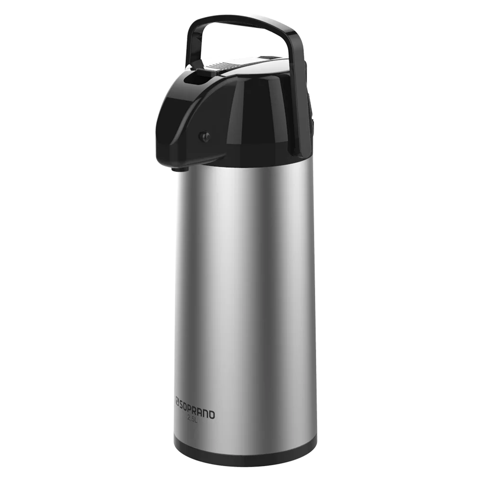 GARRAFA TERMICA EXCLUSIVA 2,5L INOX/PRETO - Soprano