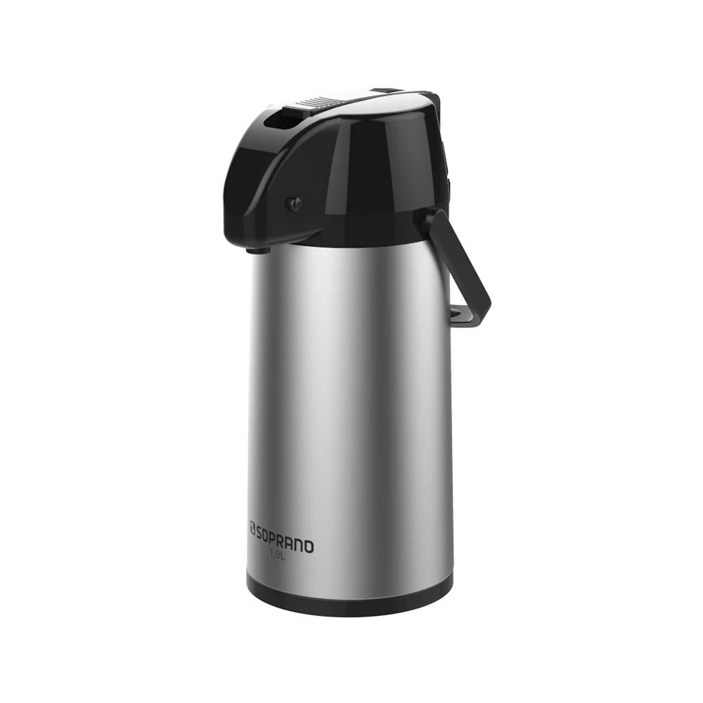 GARRAFA TERMICA EXCLUSIVA 1,9L INOX/PRETO - Soprano