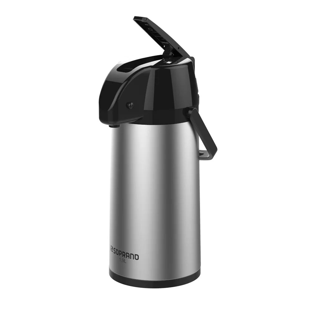 GARRAFA TERMICA EXCLUSIVA 1,9L INOX/PRETO - Soprano