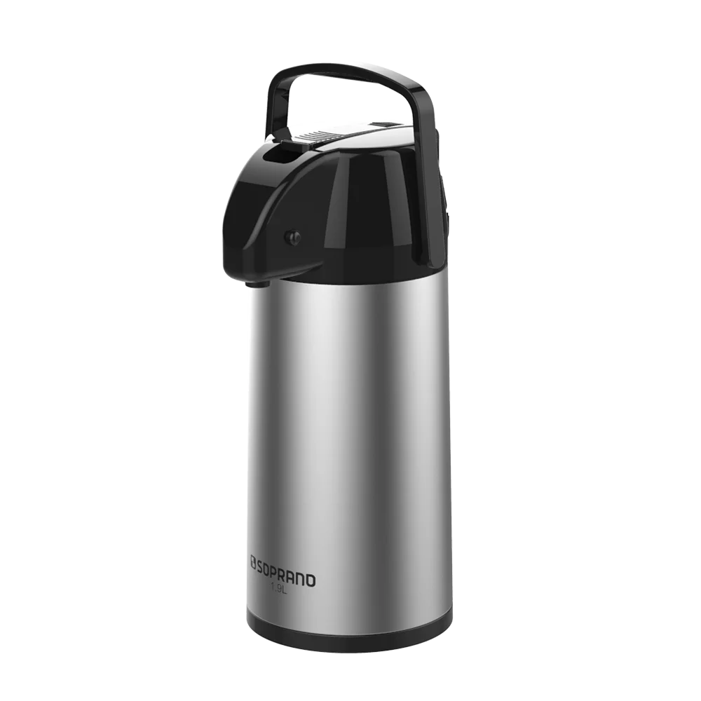 GARRAFA TERMICA EXCLUSIVA 1,9L INOX/PRETO - Soprano