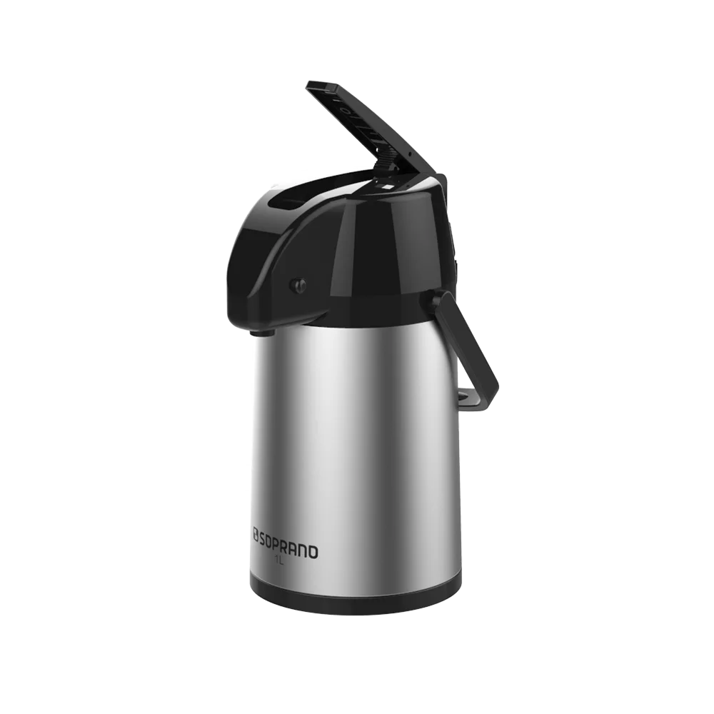 GARRAFA TERMICA EXCLUSIVA 1L INOX/PRETO - Soprano