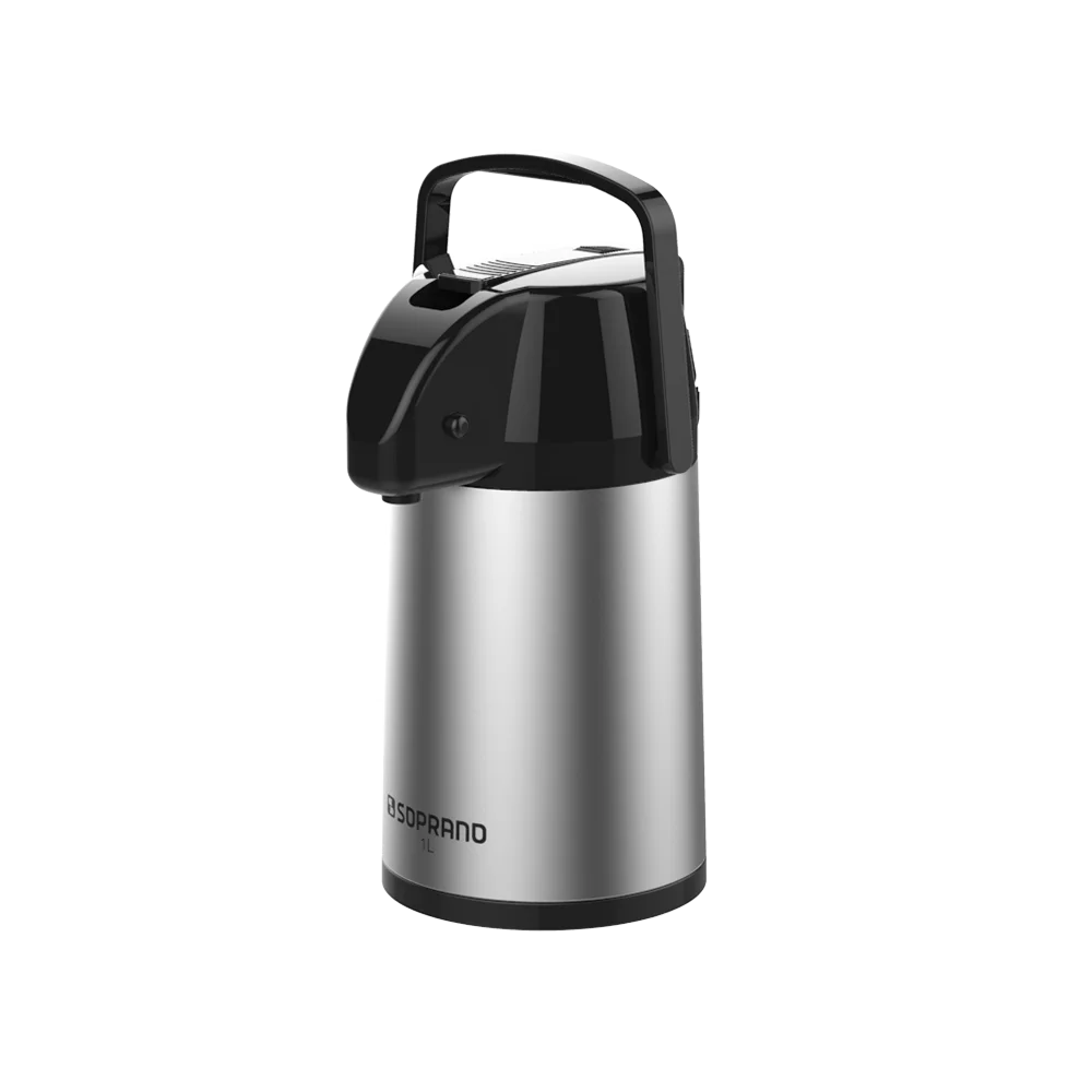 GARRAFA TERMICA EXCLUSIVA 1L INOX/PRETO - Soprano